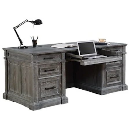 Relaxed Vintage Double Pedestal Executive Desk